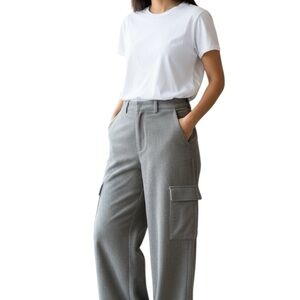 Altar'd State Gray Wide-Leg Cargo Pants